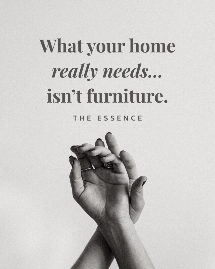 interior design hands black and white
